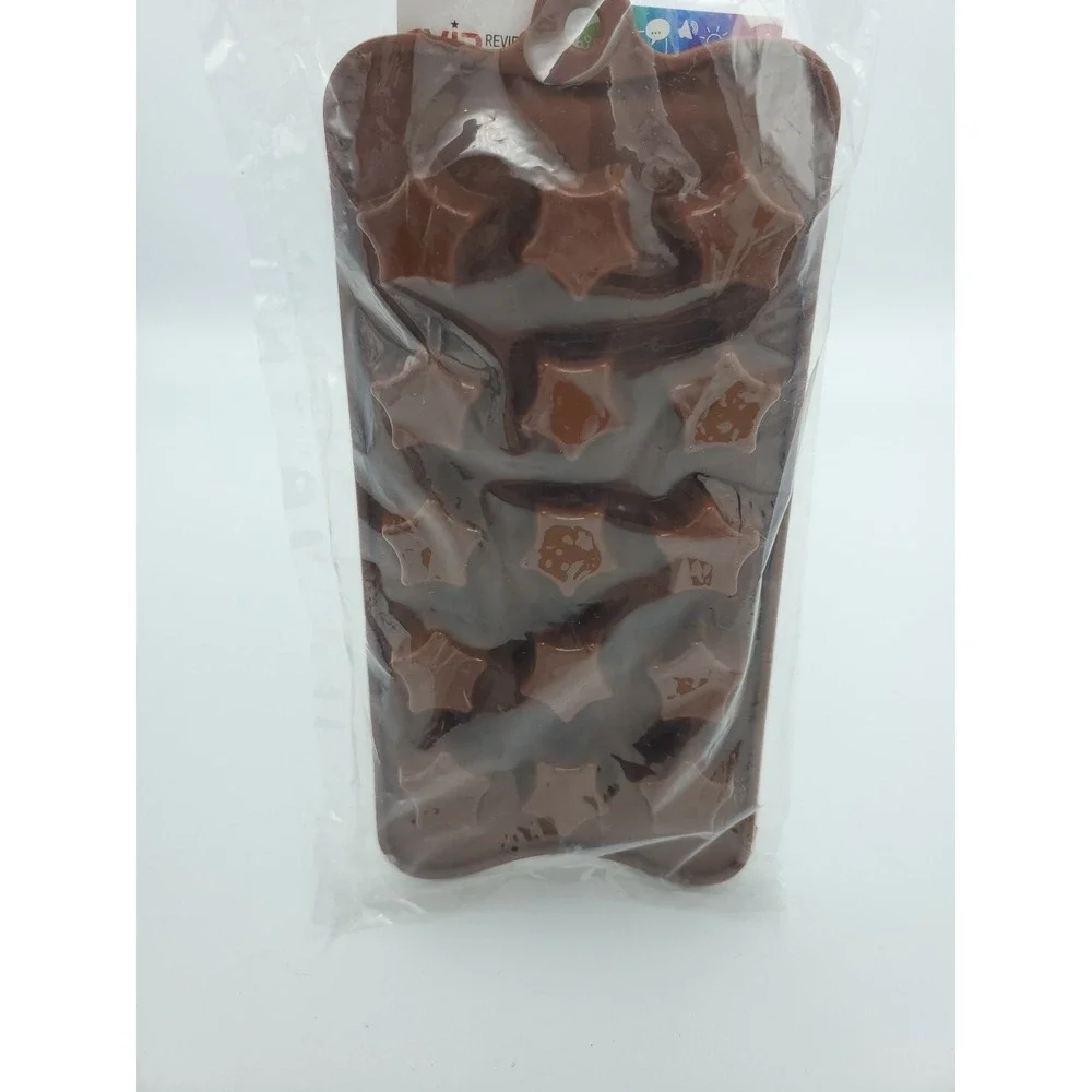 Silicone Candy Mold Star Shape ChocolateIce 15 Cavity Oven Freezer Microwave NIP